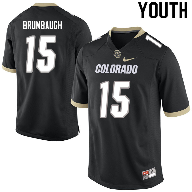 Youth #15 Legend Brumbaugh Colorado Buffaloes College Football Jerseys Sale-Black - Click Image to Close